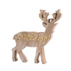 Joli Cerf en Bois et Paillettes