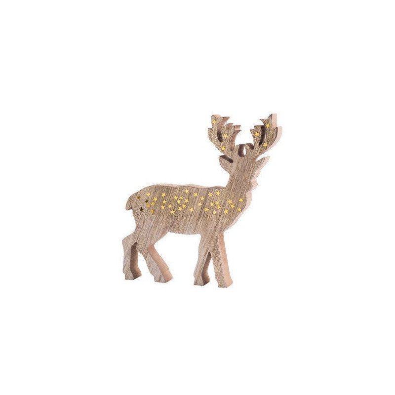 Joli Cerf en Bois et Paillettes