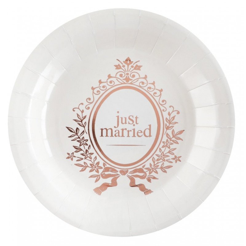 Assiette "Just Married" Rose Gold (x10)