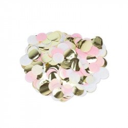 Jolis Confettis Papier Rose Blanc Or