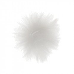 Pompon fourrure blanche (x4)