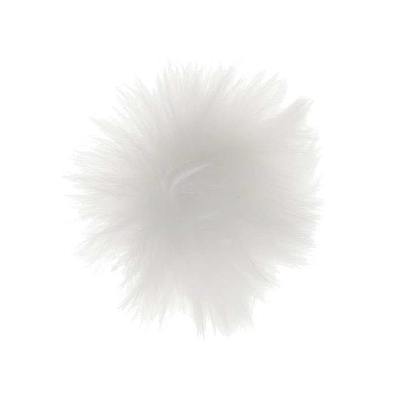 Pompon fourrure blanche (x4)