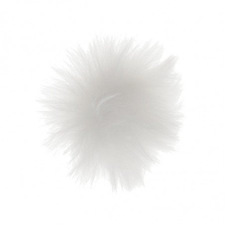 Pompon fourrure blanche (x4)