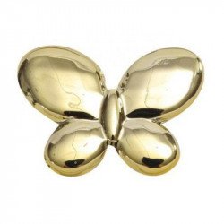 Papillon métal brillant argent (x12)