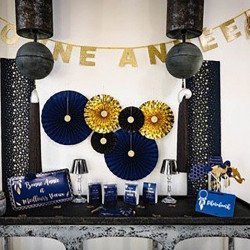 kit photobooth "bonne année" bleu et doré