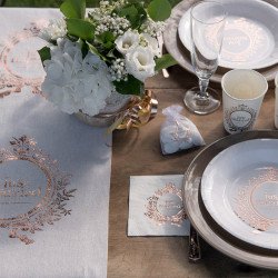 Assiette "Just Married" Rose Gold (x10)