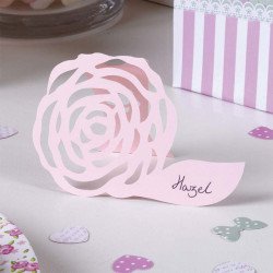 Marque places Vintage Lilas Shabby fleuri rose pâle (x10)