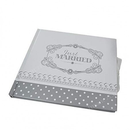 Livre d'or vintage "Just Married" argent