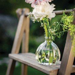 Vase boule retro en verre 9.5 cm de hauteur