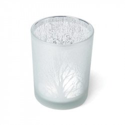 photophore arbre blanc/argent 8 cm