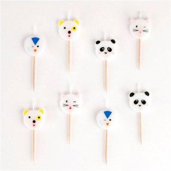 Bougies mini animaux (x8)