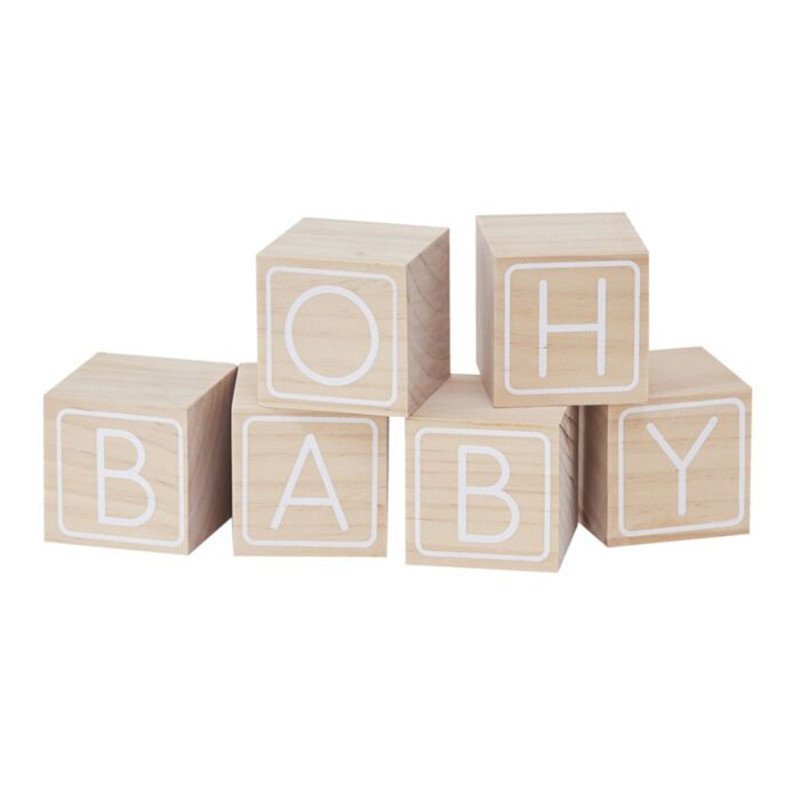 Cubes bois lettre  « Oh Baby » (x6)