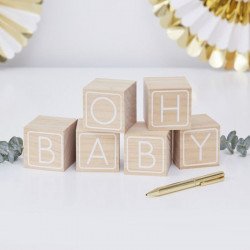 Cubes bois lettre  « Oh Baby » (x6)