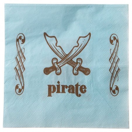 Serviette Pirate Bleu (x20)