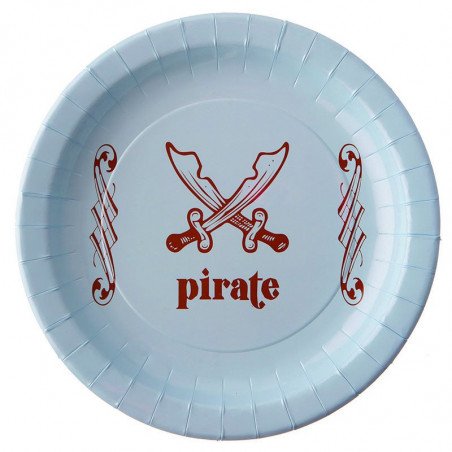 Assiettes pirate bleu (x6)