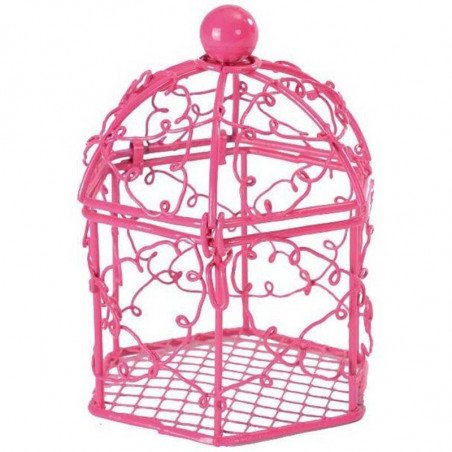 Bonbonnière cage fuchsia (x2)