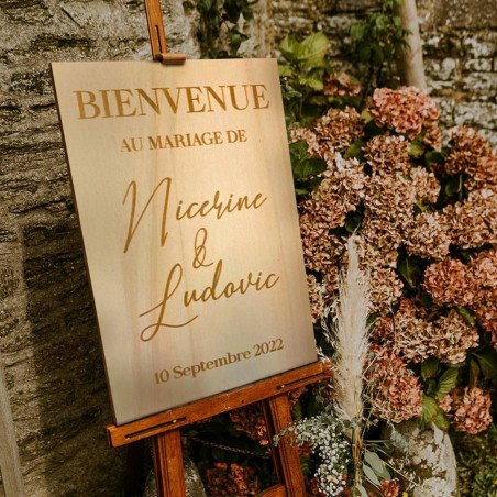 Panneau de bienvenue personnalisé mariage