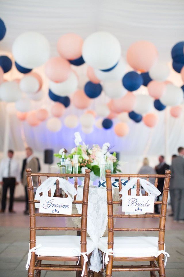 decoration reception plafond, ballons