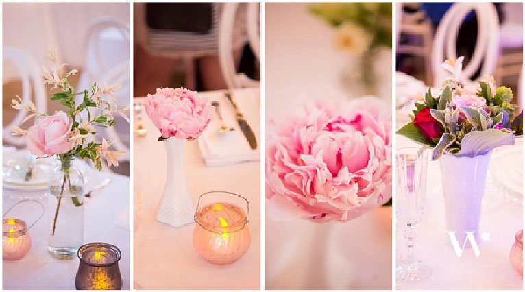 centres de tables mariage couleurs pastels, mariage romantique,