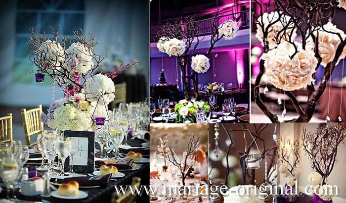 centre tablemariage boule fleurs geantes couleurs blanches