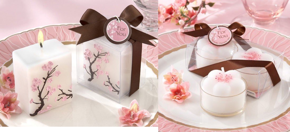 idee cadeaux invités bougies personnlisees fleurs de ceririser