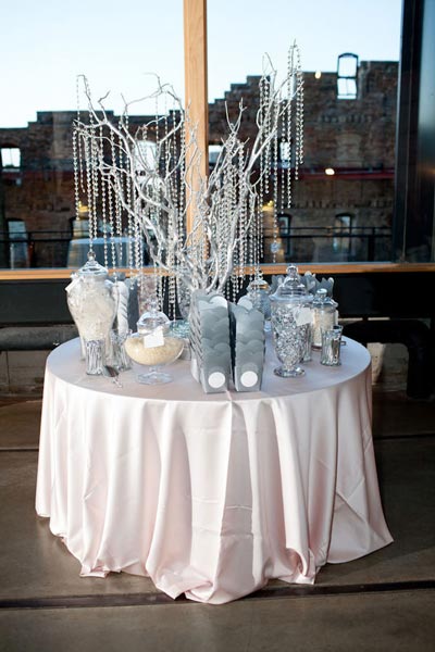 deco mariage gris rose candy bar